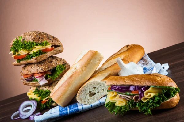 Almoço saudável, sanduíche — Fotografia de Stock