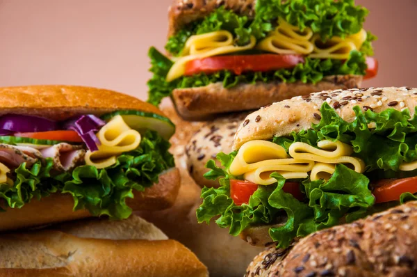 Natural ingredients, traditional sandwich — Stock Photo, Image