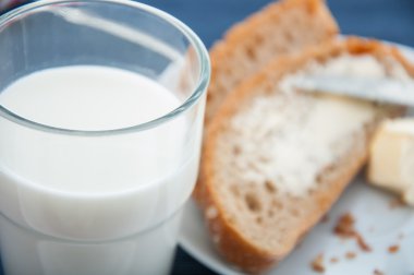 yumuşak kahvaltı tema ile süt, yumurta