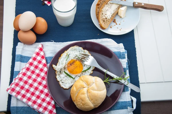 Soft light theme of breakfast with egg — Stock Photo, Image