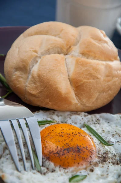 Bright concept of breakfast with egg — Stock Photo, Image