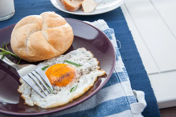 Bright concept of breakfast with egg — Stock Photo, Image
