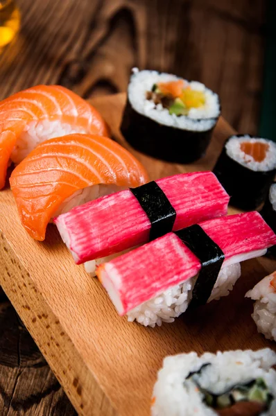 Owoce morza japońskiego, zestaw sushi — Zdjęcie stockowe