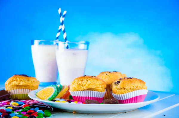 Delicious sweets in saturated composition — Stock Photo, Image