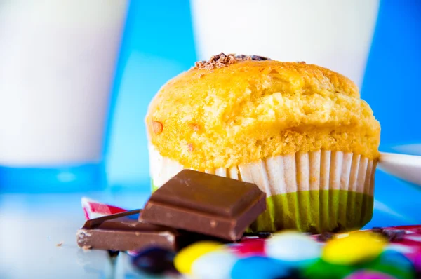 Delizioso dolce tema dei muffin fatti in casa — Foto Stock