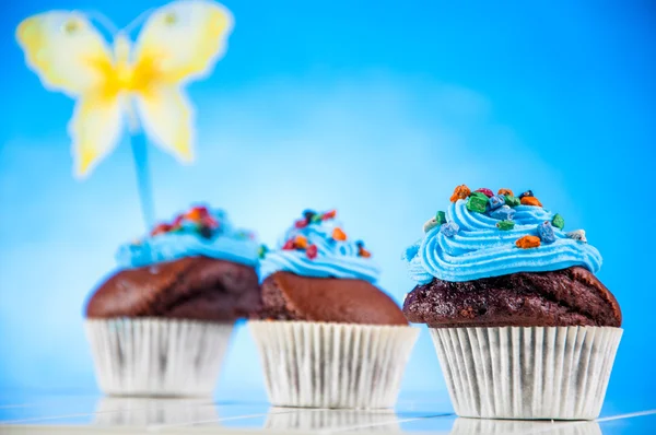 Doce mundo dos doces, muffins — Fotografia de Stock