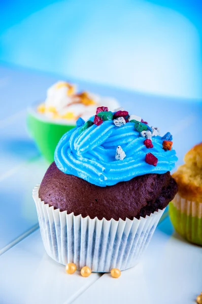 Doce mundo dos doces, muffins — Fotografia de Stock