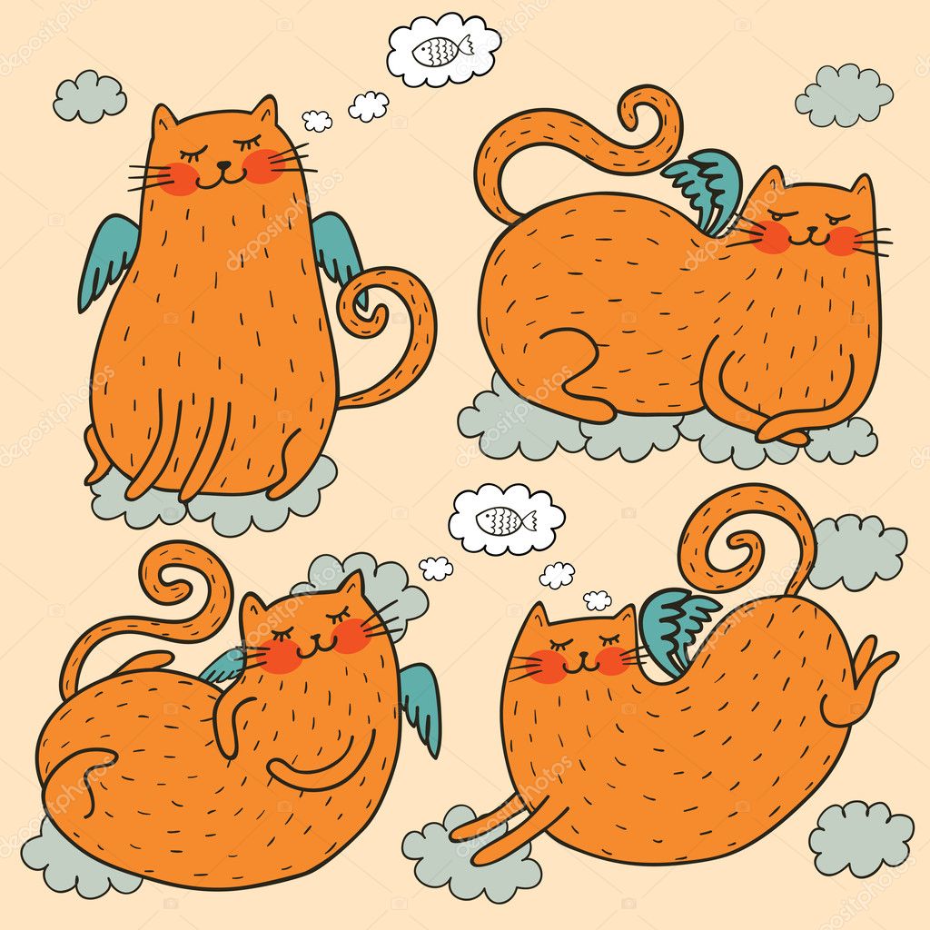 Cute flying cats vector set Stock Vector Image by ©mlle_carotte #24821027 Cute flying cats vector set Stock Vector Image by ©mlle_carotte #24821027