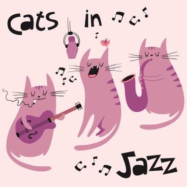 caz vektör çizim içinde cats