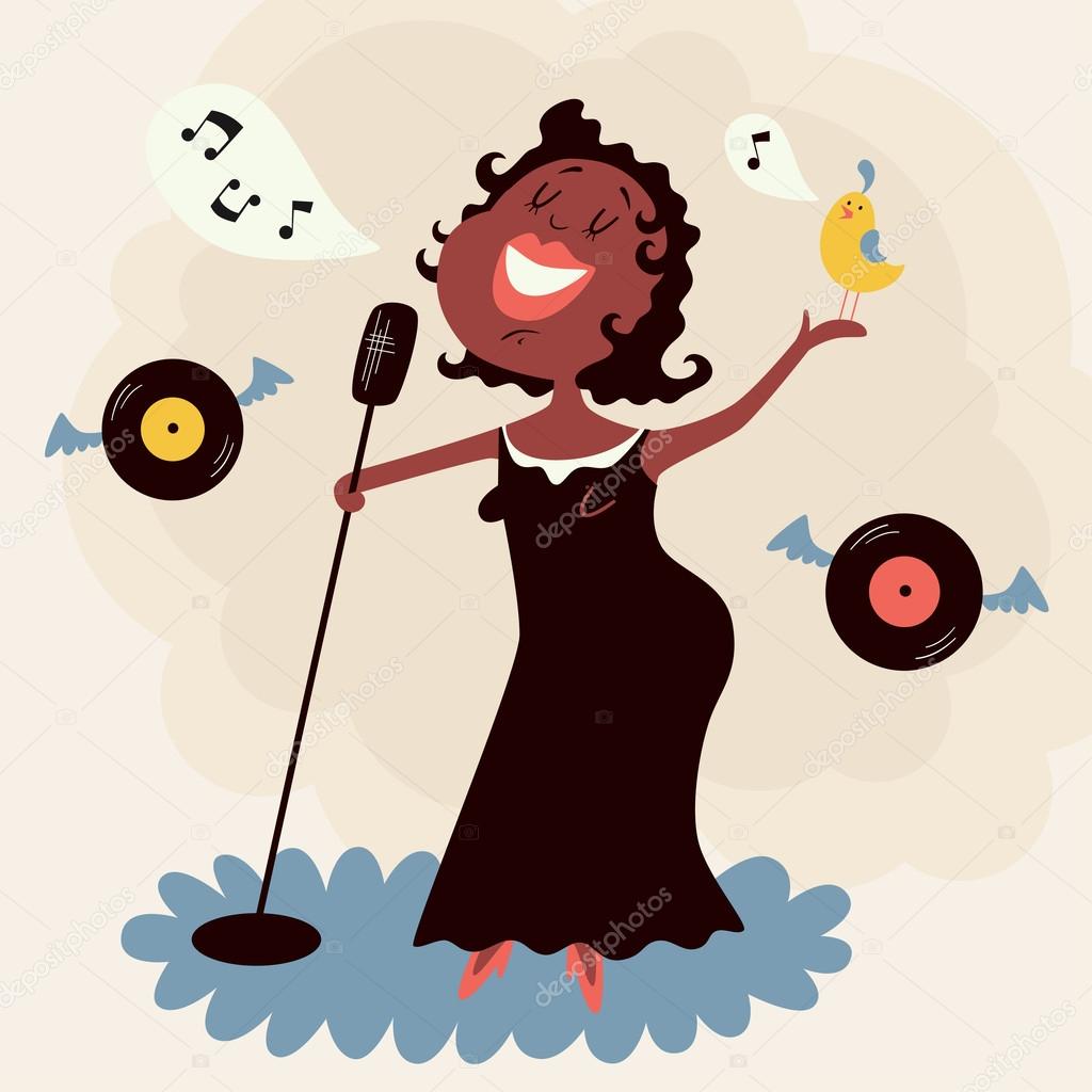 Vector illustration of jazz singer