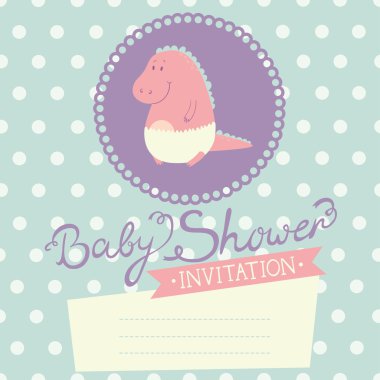 베이비 샤워 초대장 아기 공룡