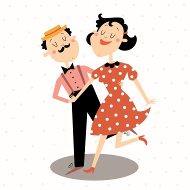 Illustration of the swing dancing couple clipart