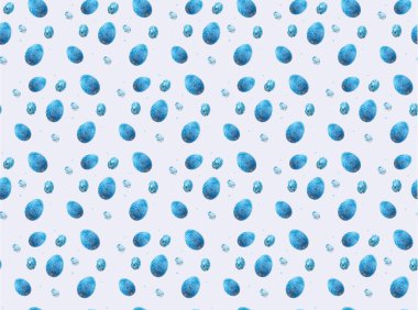 Paskalya mavisi yumurtalarla desen. Arka planda bir sürü yumurta var. Paskalya için kutlama paketi. Parlak yumurtalar boyadı.