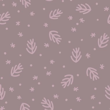 Dallar, kar taneleri ve noktalar. Basit doğrusal desen. Şenlikli kış süsü. Kumaşlar, ev dekorasyonu, kartpostallar için resim.