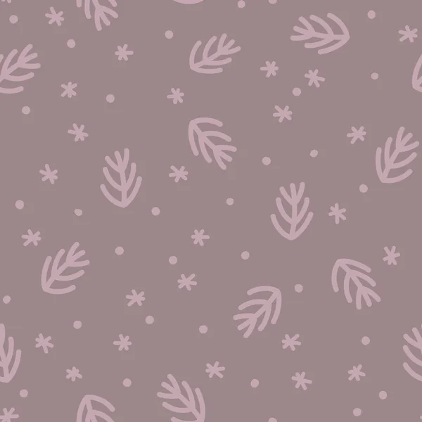 Äste Schneeflocken Und Punkte Einfaches Lineares Muster Festlicher Winterschmuck Illustrationen — Stockfoto