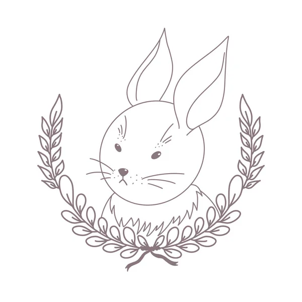 토끼와 카드에요 식물의 실루엣이다 로고를 — 스톡 사진