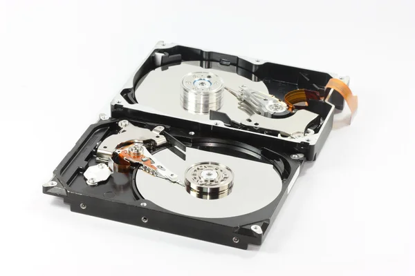 Pair of hard disk on white backgound — Stock Photo, Image