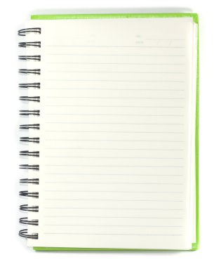 beyaz zemin üzerine kalem ile kağıt defter sağ sayfa