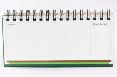 boş Not üzerinde beyaz izole