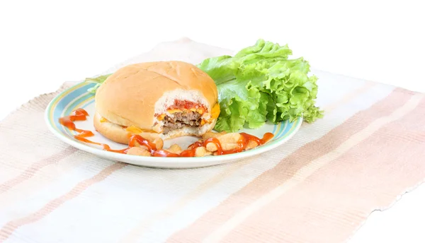 Hamburger isoliert auf weiß — Stockfoto