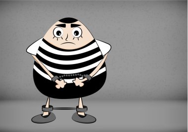 tek tip illustraion ile mahkum karikatür