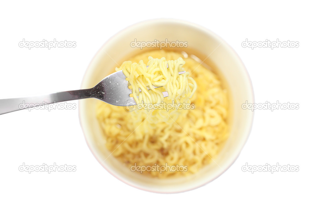 instant noodle isolated on white
