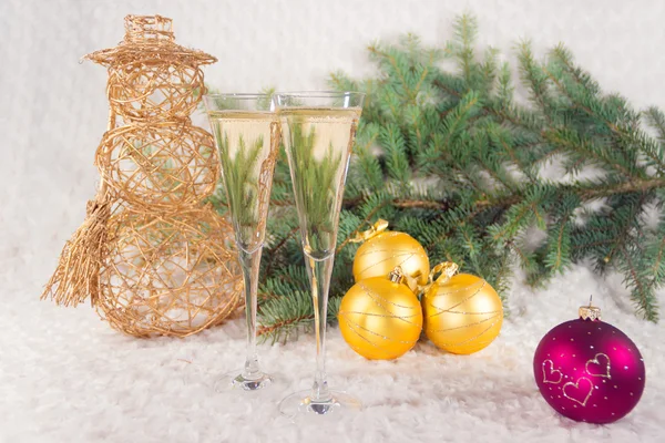 Glasses of wine champagne — Stock Photo, Image