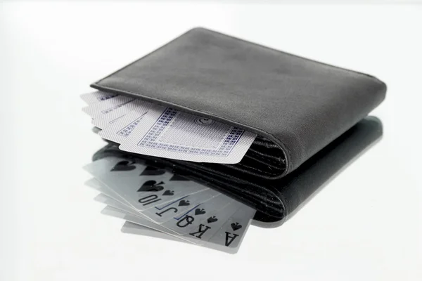 Purse playing cards — Stock Photo, Image