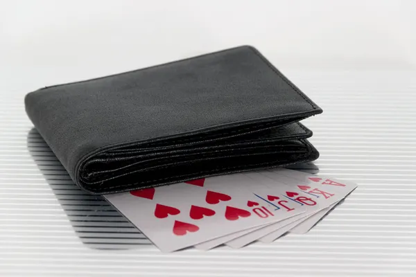 Purse playing cards — Stock Photo, Image