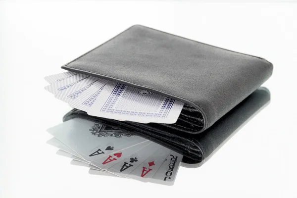 Purse playing cards — Stock Photo, Image