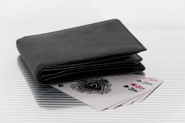 Purse playing cards — Stock Photo, Image