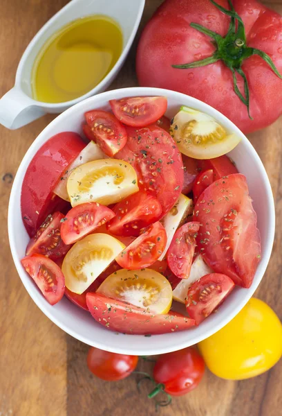 Muhtelif domates salatası — Stok fotoğraf