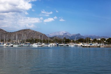 birçok Yatlar yalan rıhtım, majorca, İspanya
