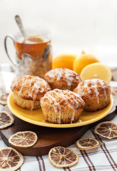 Lemon poppy seed muffins — Stock Photo, Image