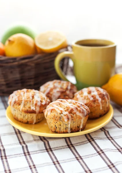 Lemon poppy seed muffins — Stock Photo, Image