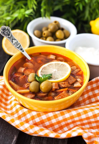 Forró hús és zöldség leves — Stock Fotó