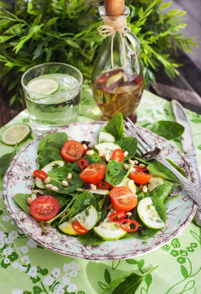 Egészséges, friss tavaszi saláta — Stock Fotó