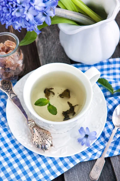 Cup of fresh herbal tea — Stock Photo, Image