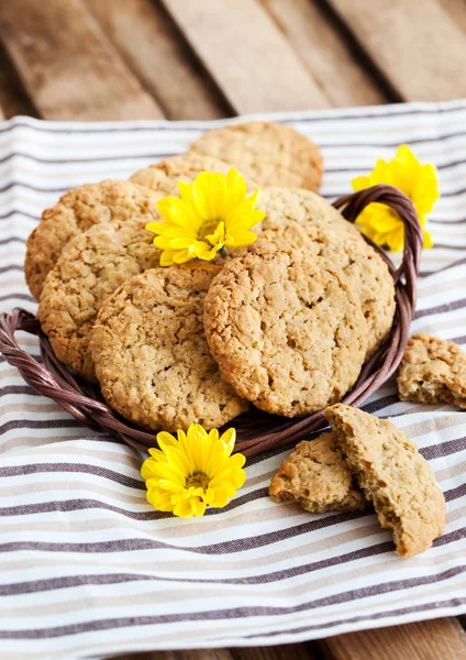 Biscuits maison au beurre d'arachide à la farine d'avoine — Photo