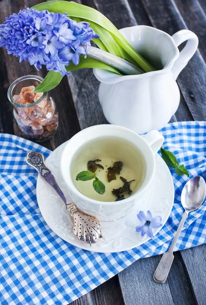 Cup of fresh herbal tea — Stock Photo, Image