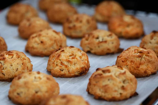 Caseiro Deliciosos Biscoitos Maçã Fundo Outono Rústico — Fotografia de Stock