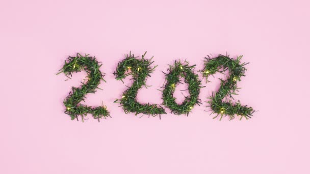 Happy New 2022 Year Stop Motion Blinking Lights 2022 Year — Stock Video