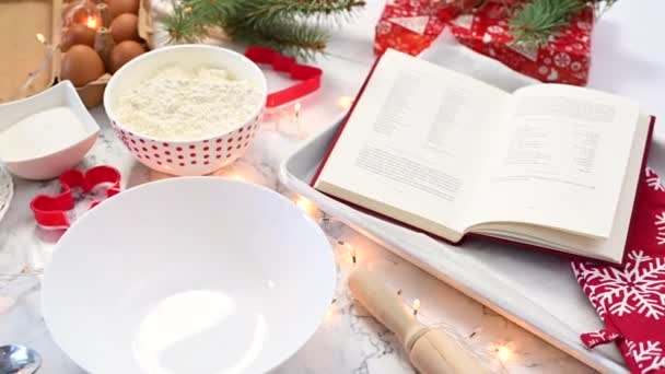 Comestibles Recetarios Para Preparar Galletas Caseras Tradicionales Jengibre Navidad — Vídeo de stock