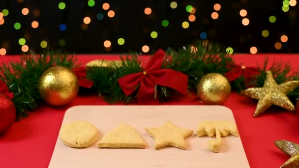 Biscotti Pan Zenzero Forma Dalgona Gioco Calamari Natale — Video Stock
