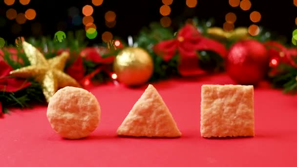 Biscuits Pain Épice Pour Noël Forme Jeu Calmar Symboles Carré — Video