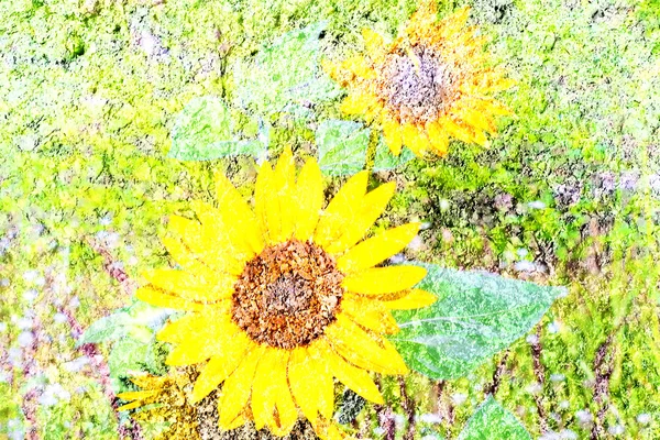 Color floral artcepillado fondo — Foto de Stock
