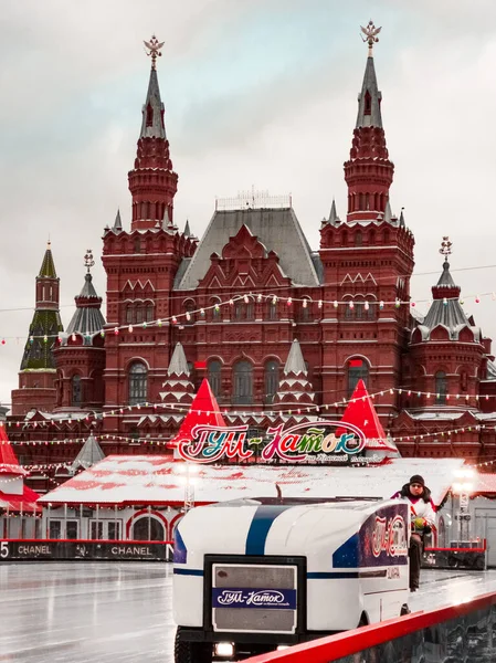 Pista Patinagem Praça Vermelha Moscovo — Fotografia de Stock