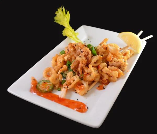 Golden fried calamari — Stock Photo, Image