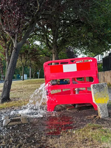 Water discharged from mains supply in Northumberland, UK