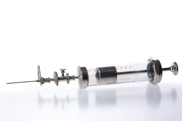 Vintage syringes isolated on white — Stock Photo, Image